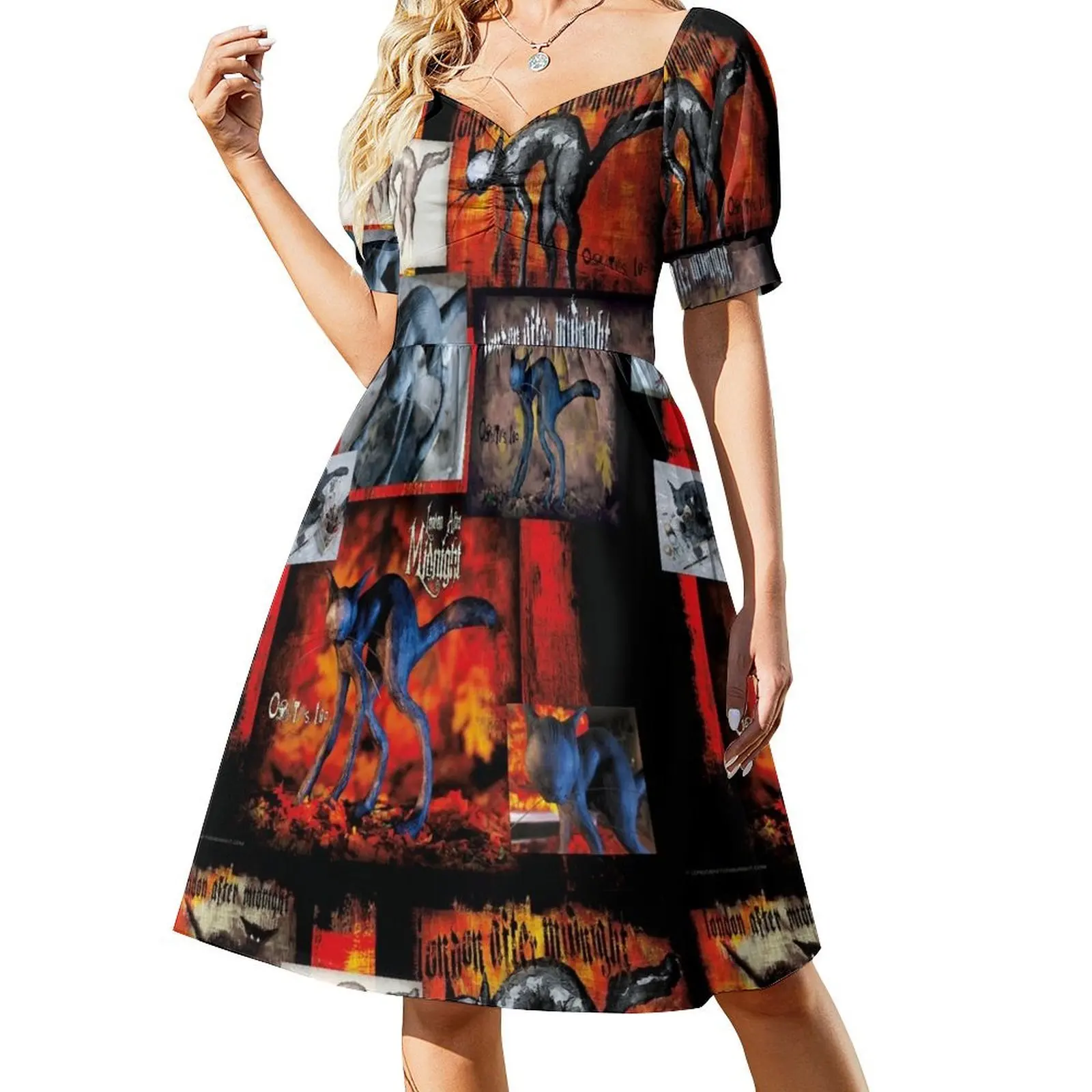 thumbnail image 1 of Vestido de manga corta O2 Artwork, vestidos de noche, vestidos de lujo para graduación, vestidos de invitada de boda, vestidos de verano para mujer, 1 of 8