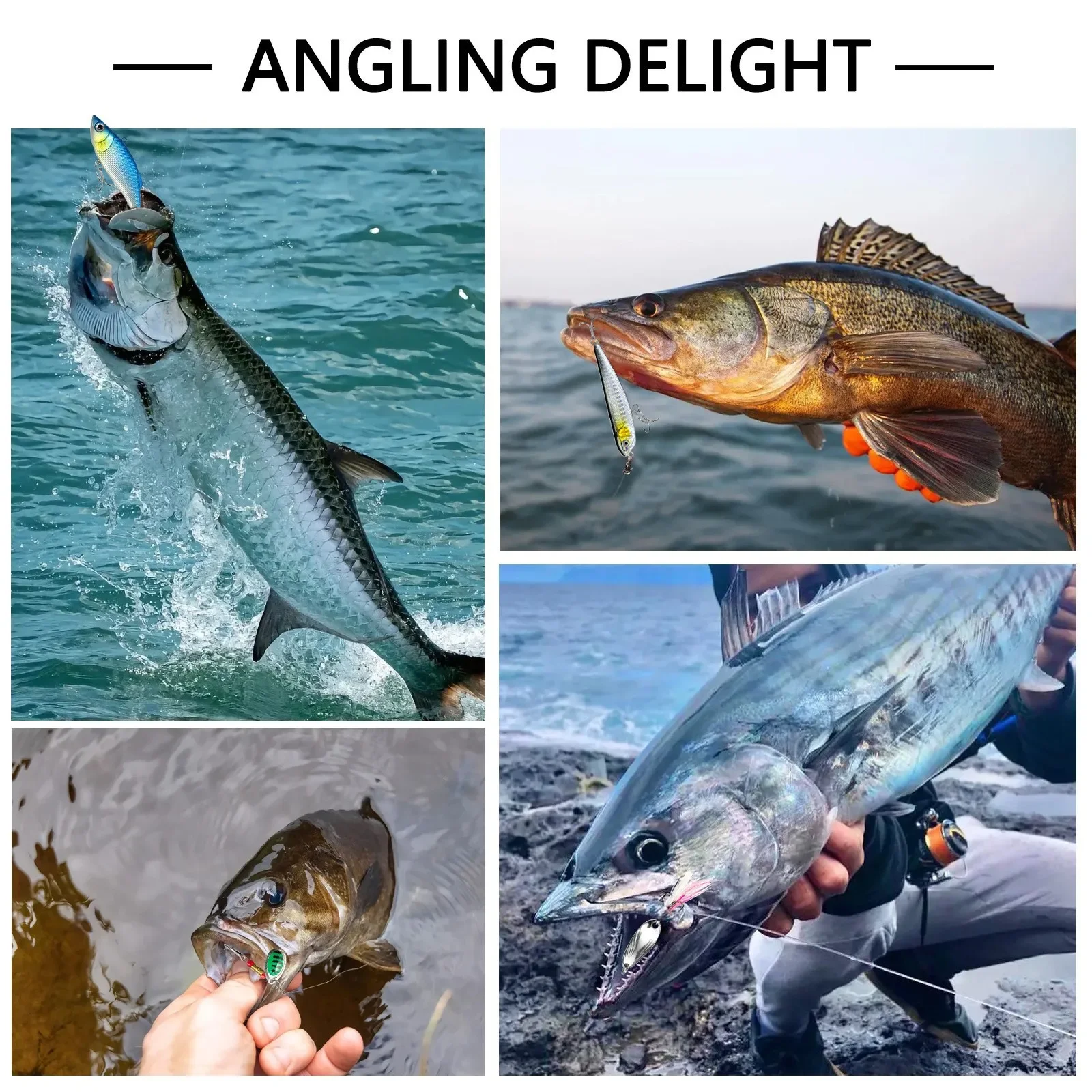 Fishing Lures Tackle Box with Crankbaits, Spoon, Hooks, Weights & Other Accessories, Fishing Bait Lure Gear Kit Gifts for Men 6