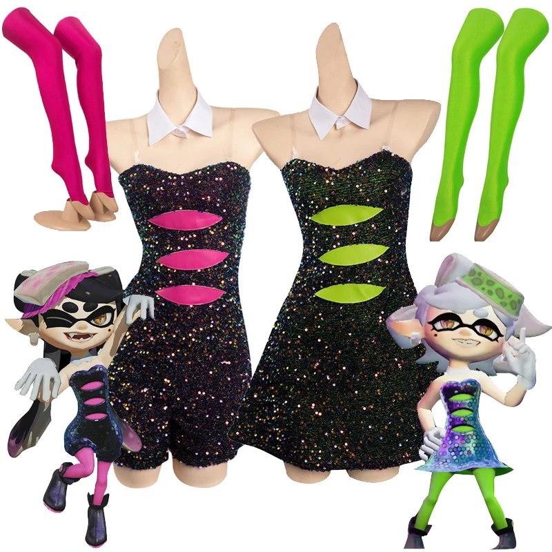 Splatooning Callie Marie Cosplay Costume Dress Jumpsuit Outfits