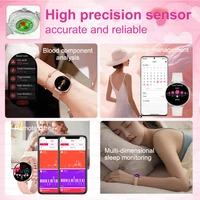 Montre connectée de luxe pour femmes, écran AMOLED de 1.32 pouces, moniteur de fréquence cardiaque, de pression artérielle, étanche IP68, montres de sport 4