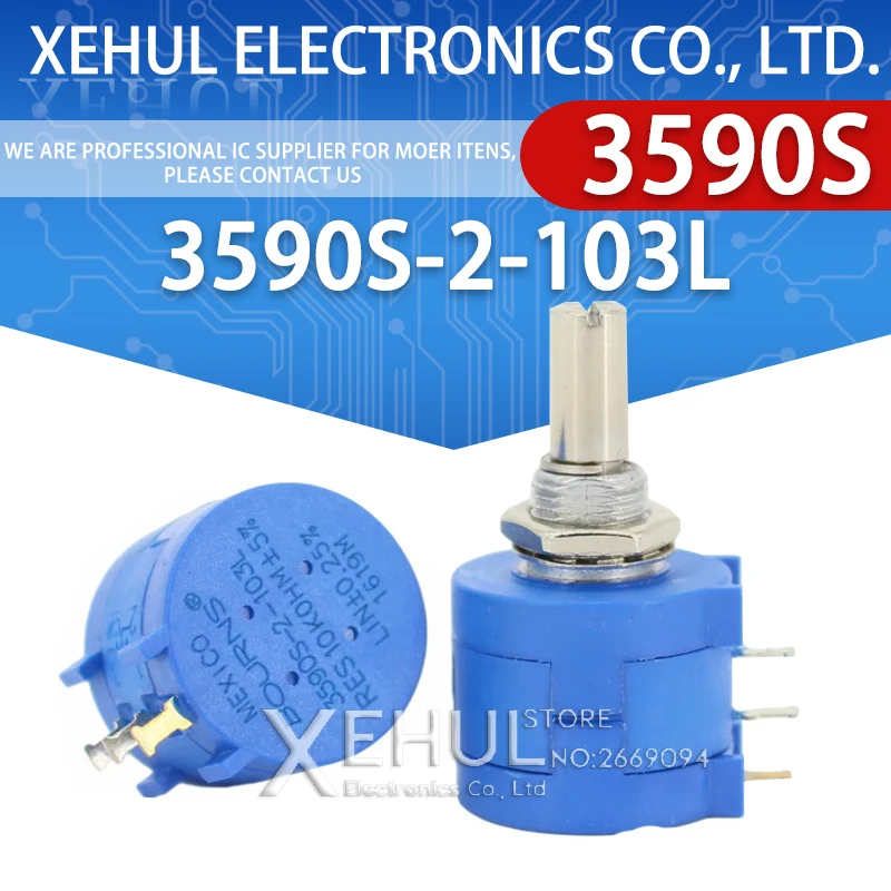 

3590S-2-103L 103 102 104 202 502 503 3590S 10K 1K 100K 5K 50K ohm Precision Multiturn Potentiometer 10 Ring Adjustable Resistor