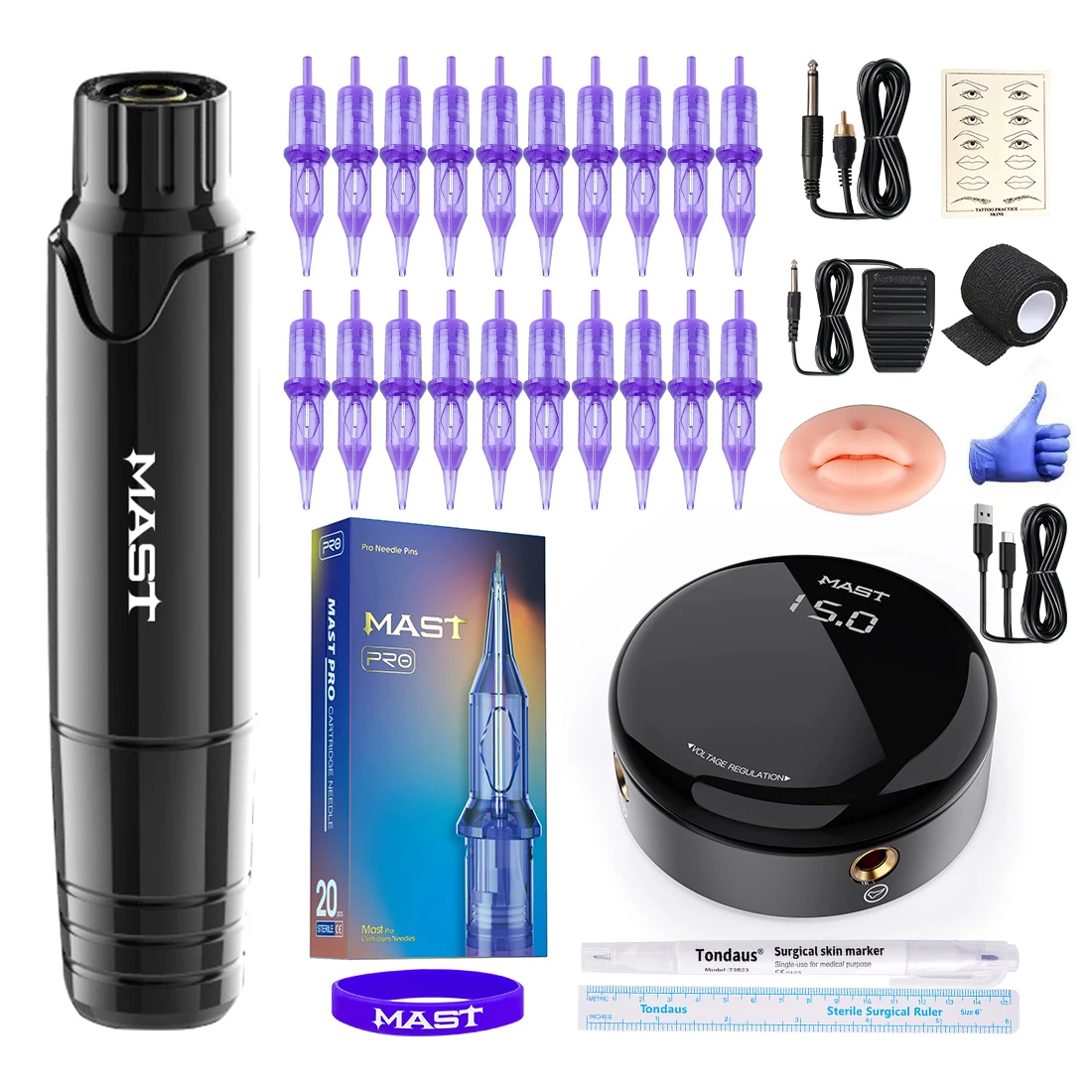Tattoo Machine Kit MAST P10 Hola Rotary Tattoo Pen Set LCD Power Supply for Makeup Artist