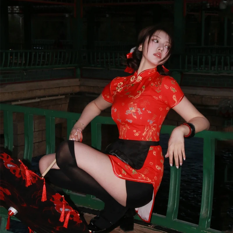 Chinese Dress Chinese Lolita Cosplay Sexy Cheongsam Qipao For Women Traditional Oriental Dresses Anime COS Halloween Costumes Mandarin Dress