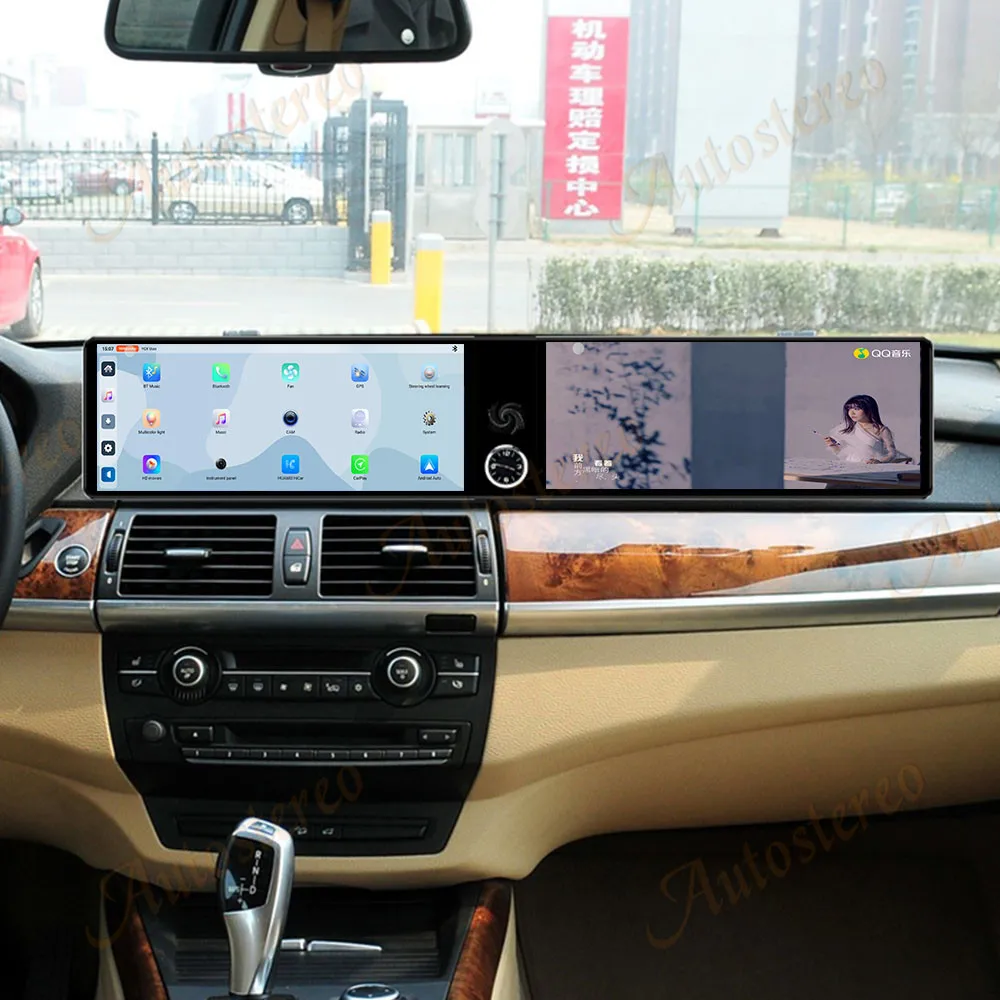 Dual Screen Android14 Car Radio Carplay Screen For BMW X5 E70 X6 E71 X6M X5M 200