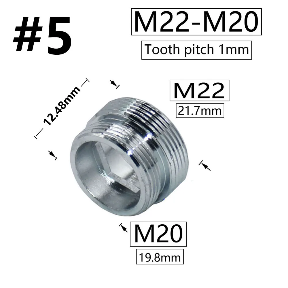 Brass Silver Water Faucet Coupler M16 M18 M20 M22 M24 M28 Thread Connector Fittings For Bubbler Kitchen And Bathroom