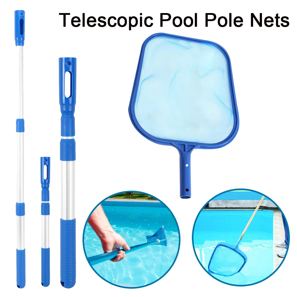 3 Section Telescopic Swimming Pool Pole Adjustable Leaf Skimmer Mesh