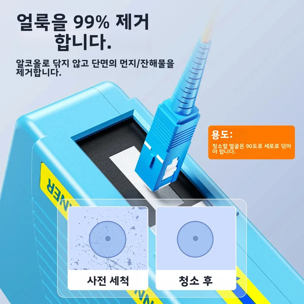 ZoeRax 섬유 끝단 청소 박스 SC/ST/FC 카세트용 피그테일 클리너 및 효율적인 광섬유 닦는 도구