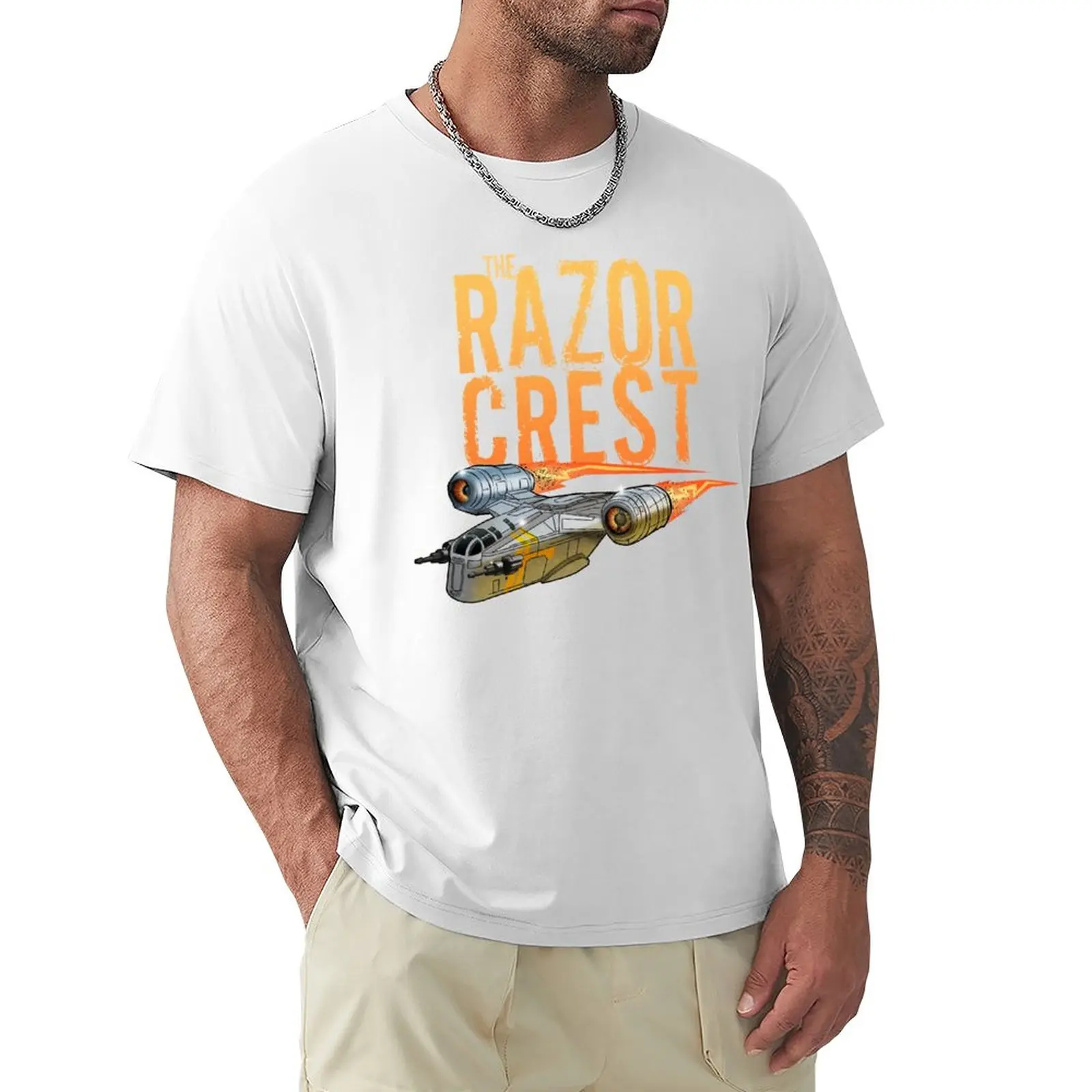 The Razor Crest T-Shirt Manica Corta Tee Boys Whites Mens Graphic T-Shirt Hip Hop