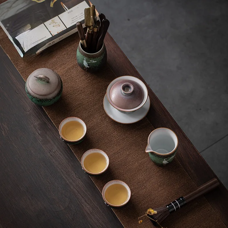 Anti-scald ceramic tea cover bowl with lid tea set