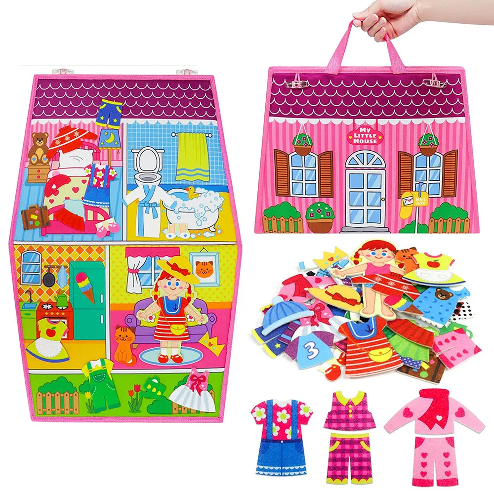 Dress Up House Felt Storytelling Board Preschool Montessori Early