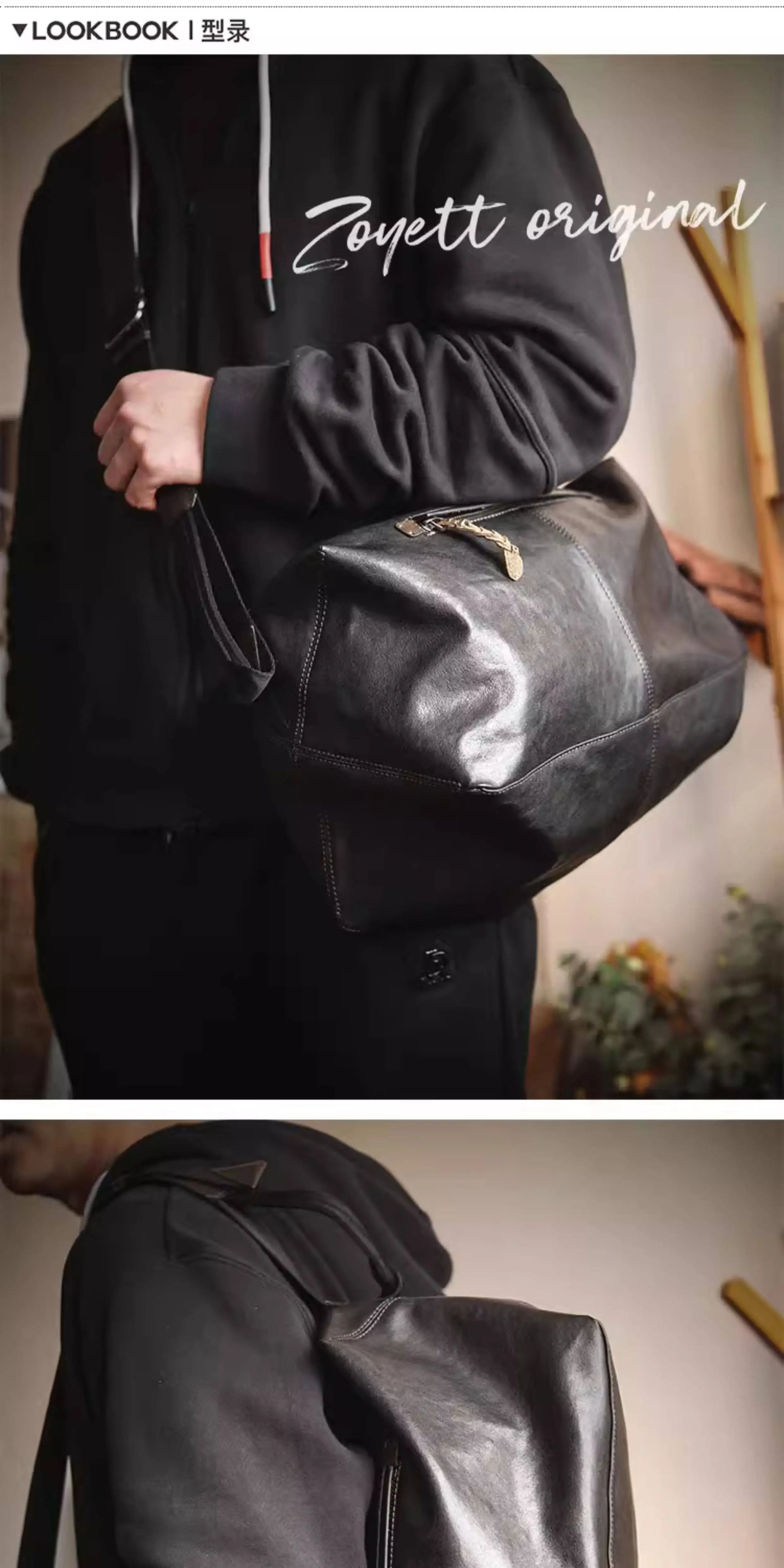PNDME lässige Outdoor-Reisetasche aus echtem Leder für Herren mit großem Fassungsvermögen, modische Umhängetasche aus weichem Rindsleder, Fitness-Umhängetasche – Detail 15