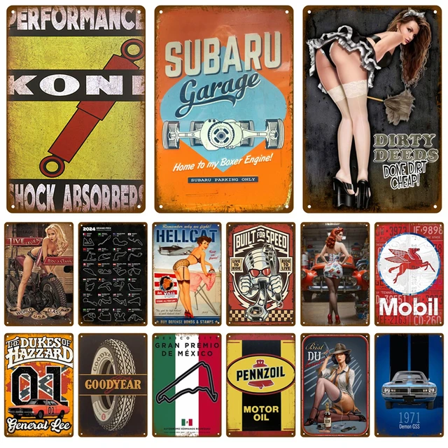 Garage Man Cave Accessories Tin Sign Decor Wall Decoration Retro Motor Oil Gas Racing Metal Sign Vintage Poster For Iron Plate