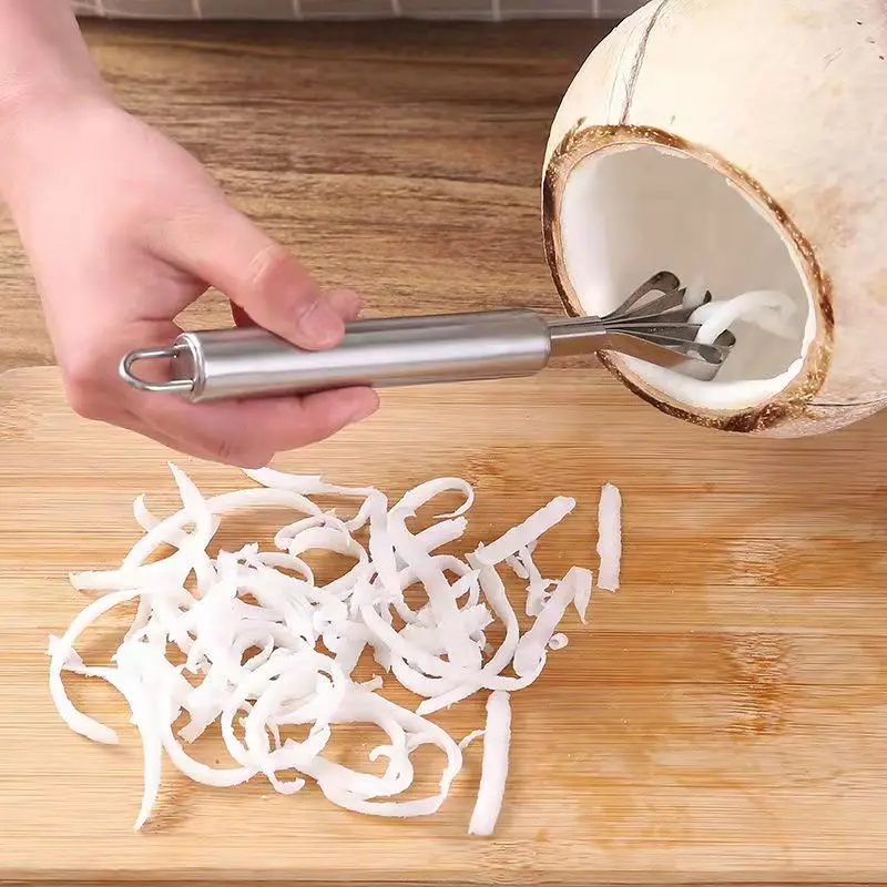 

Coconut Planer Slicer Stainless Steel Coconut Shredded Scraper Coconut Meat Fish Scaler Planer Vegetable Grater Kitchen Supplies