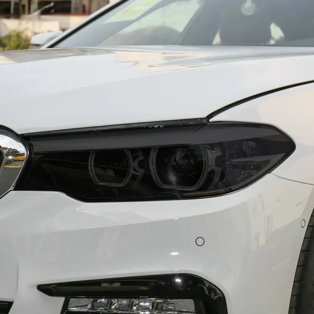 

2 шт. Защитная пленка для автомобильных фар, Прозрачная черная наклейка из ТПУ для фар BMW 5 серии GT F07 F10 F11 G30 G31, аксессуары