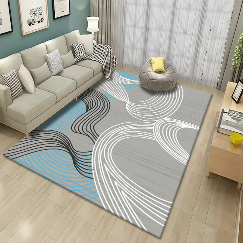 

Nordic carpet living room bedroom covered with modern simple sofa coffee table room bed blanket European light luxury floor mat