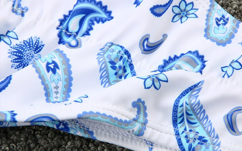 Women's 2 Piece Print Triangle Bikini Sets Criss Cross Halter Lace Top Boho Tie Swimsuits