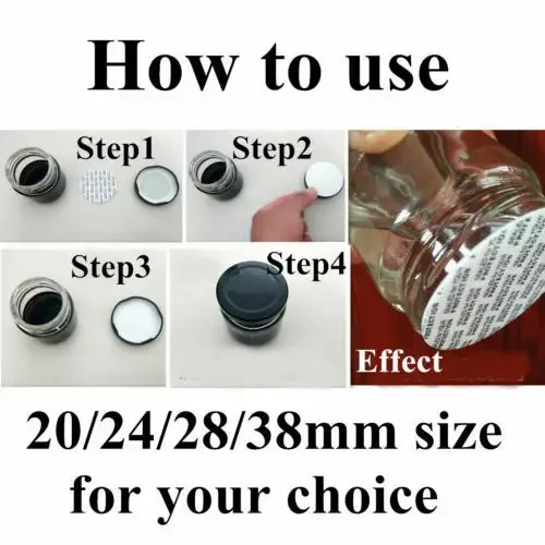 2000pcs 20/24/38/63mm Pressure Press Seal Cap Liners Foam Safety Tamper Seals for Jar Bottle Food Grade Materials
