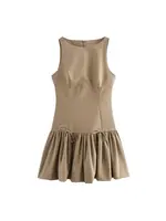 Women's Ruffled Mini Dress with Bows, O Neck, Sleeveless, Back Zipper, Female Dresses, Chic Fashion - Image 5