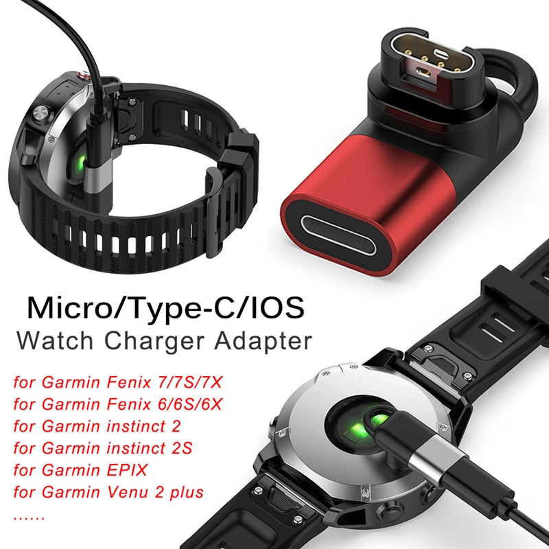 

Portable Charging Power Adapter For Garmin Fenix 7 7x 5s 6 6X 6S Pro Venu 2 2S SQ Forerunners 45 245 Type C Smart Watch Charger