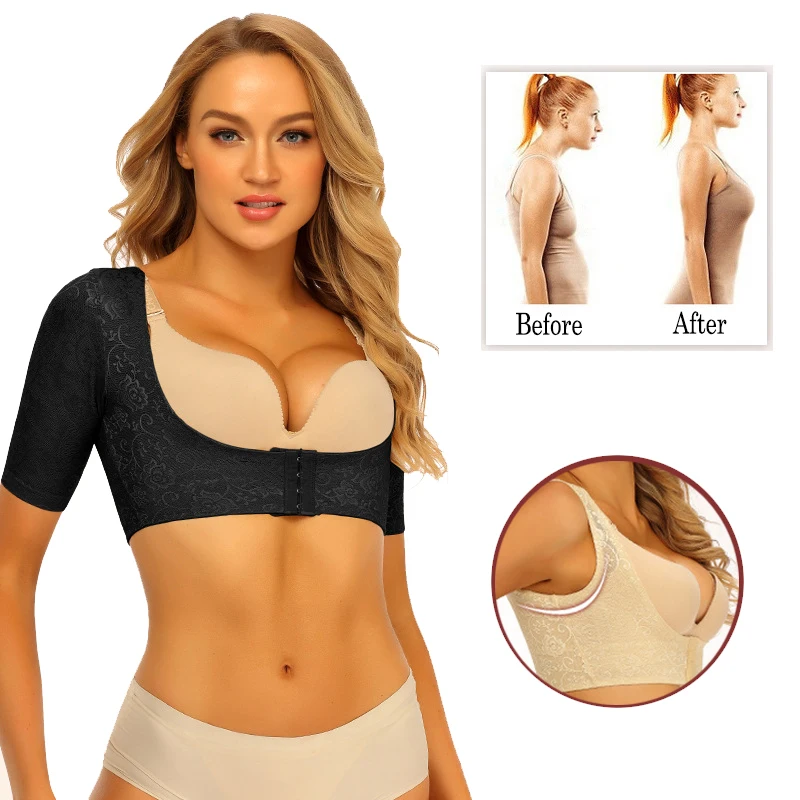 

Humpback Posture Corrector High Arm Compression Bra Shapers Vest Tops Women Slimming Shapewear Post Surgery Colombianas Fajas