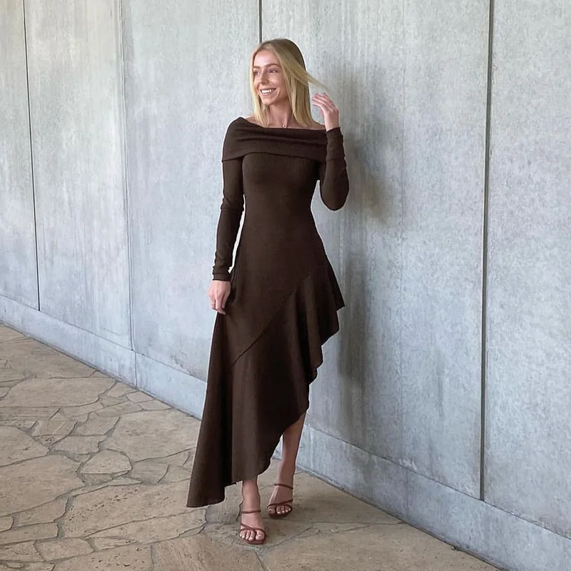

Crystal Elegant And Pretty Women's Dresses Outfits Casual streetwear Long Sleeve Female Clothes Vestidos feminino