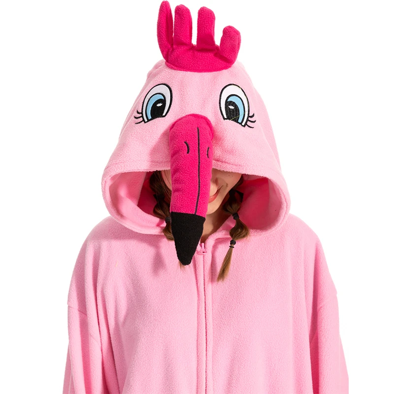 Kigurumi Onesie Animal Pajamas For Adult Women Men Cute Flamingo Pyjamas Homewear Halloween Cosplay Party Costume