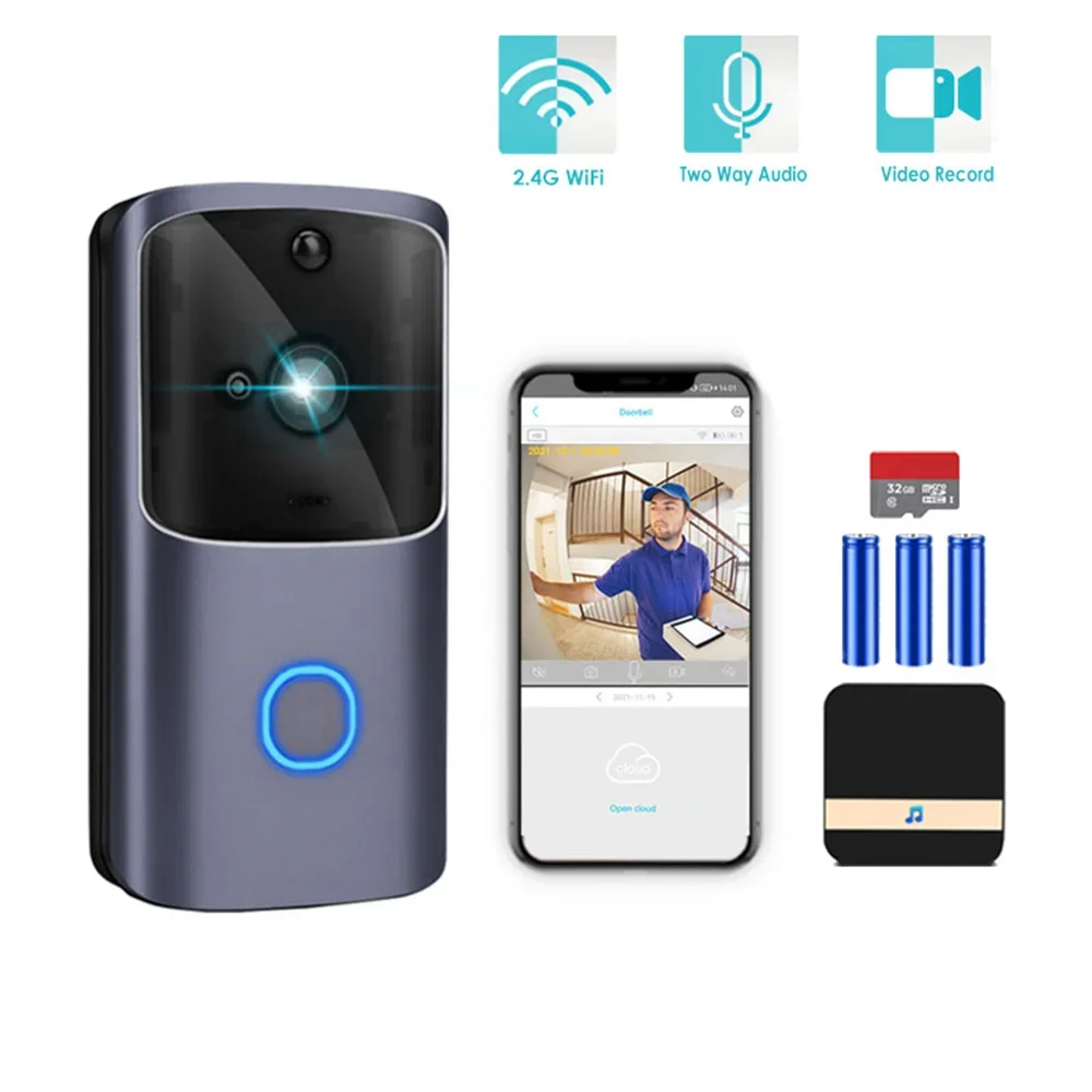 

Беспроводной дверной звонок с Wi-Fi и ИК-подсветкой, 720P