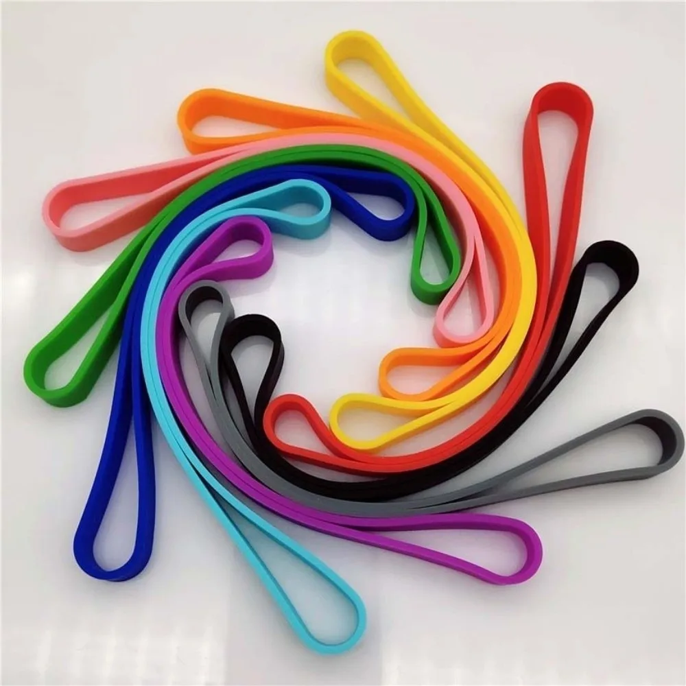 6/12 Stück Gummibänder in zufälligen Farben, bunte, wiederverwendbare elastische Gummibänder, dehnbare Silikon-Taschenwickel – Detail 3