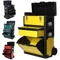 Tool Box Storage Professional Big Metal Removable Three-layers Alloy Tool Box Workshop Storage Hardware Electrician Product 1