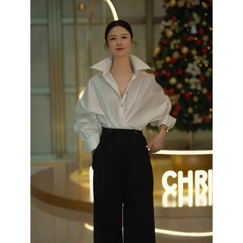 

SuperAen корейский стиль Солнцезащитная белая рубашка Женская Лето 2024 Новая высококачественная рубашка шикарный топ