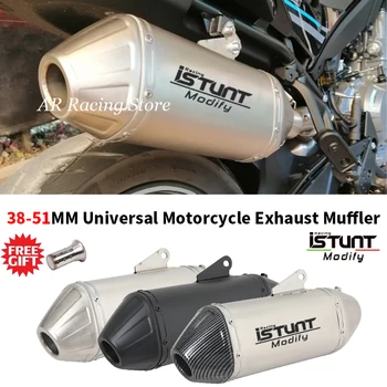 51MM Motorcycle Exhaust Escape Moto Modified Link Pipe Moto Muffler DB Killer Slip On For ktm 790 890 cf800mt z900 r3 r25 390adv