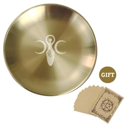 Mystical Pagan Ritual Tray - Pentagram Plate & Crystal Holder - 14cm (D)
