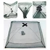 60/80/100cm Landing Fishing Net telescopic Large Capacity Umbrella Nylon Mesh Fishing Cast Folding Outdoor Fish Trap Bait Net