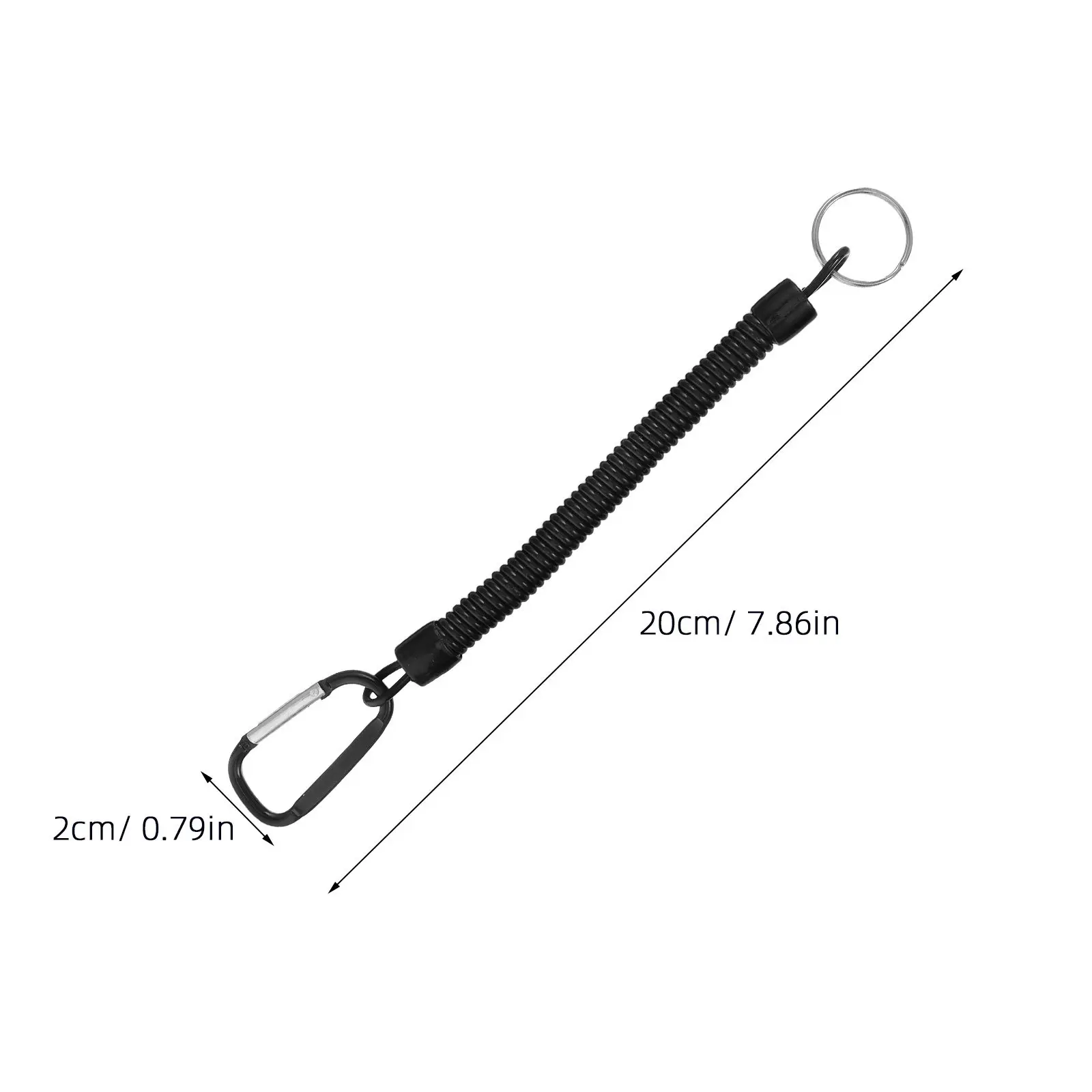 4pcs 분실 방지 키체인 개폐식 스프링 코일 코드 버클 야외 레크리에이션용 내구성 있는 탄성 로프 번지 끈 안전 장치