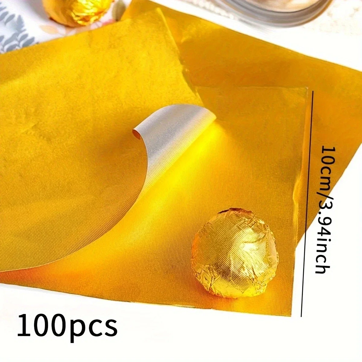 100pcs 10cm Gold Aluminium Foil Wrapper Paper