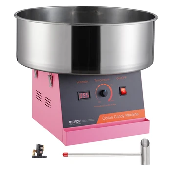 SucceBuy Electric Cotton Candy Machine Candy Floss Maker Commercial Cotton Candy Machine w/ Stainless Steel Bowl and Sugar Scoop 1