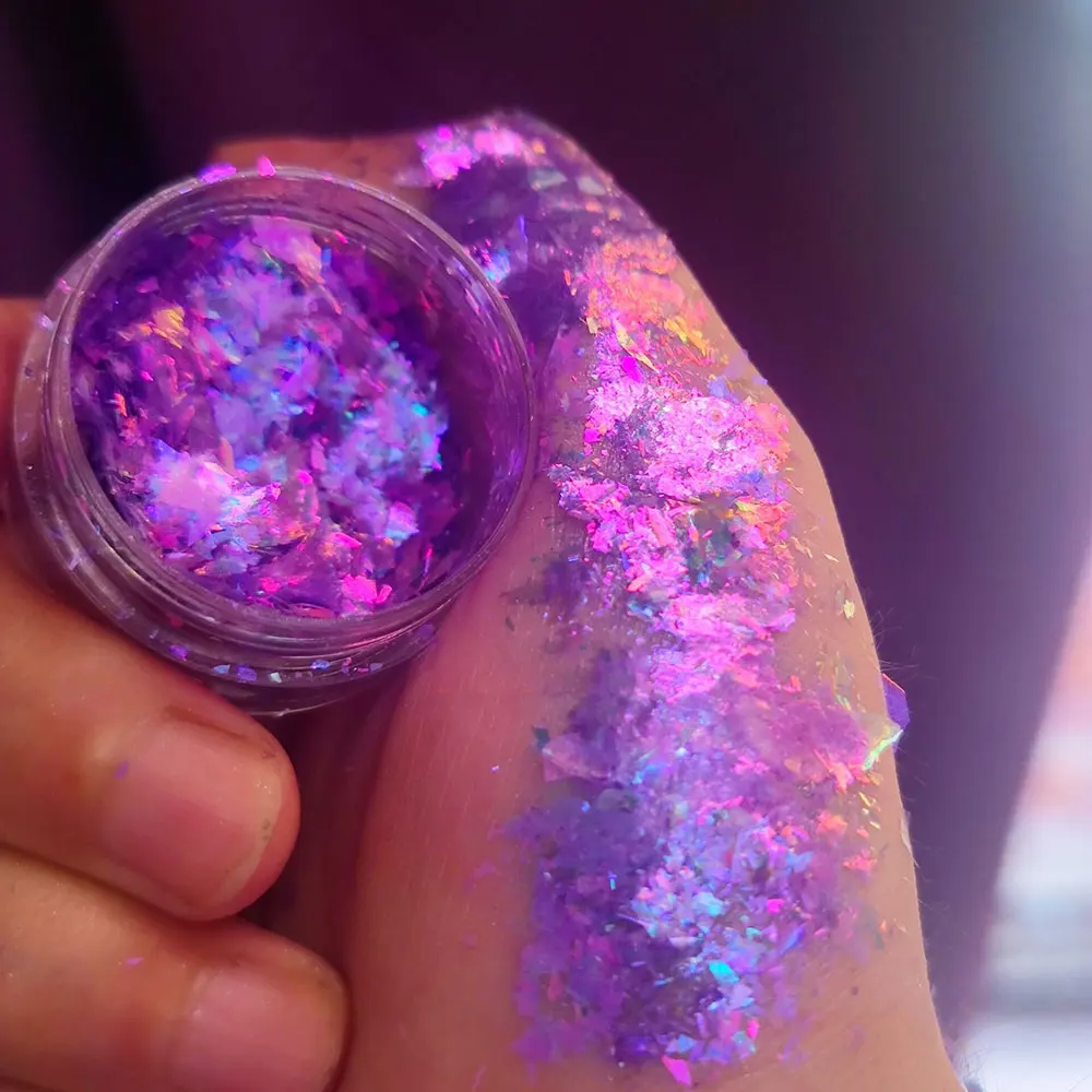 1*Nail Chameleon Glitter Flakes Multi-Chrome Holographic Nail Powder Iridescent Nail Polish Acrylic Pigment Ultra Thin Opal Dust