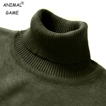 Maglione dolcevita lavorato a maglia da uomo autunno nuovo tinta unita caldo streetwear maglione leggero vintage invernale top grigio nero 1