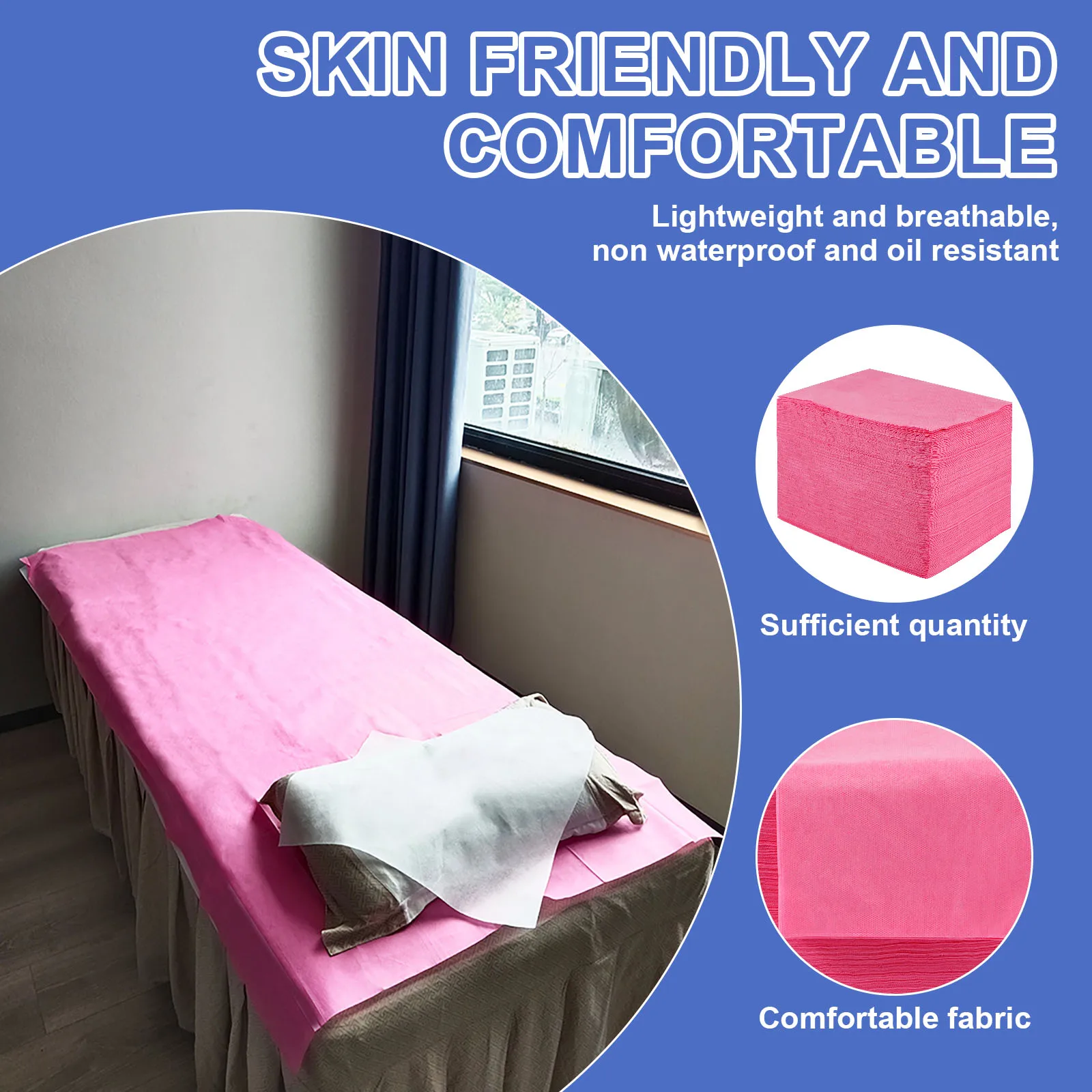 100Pcs Disposable Bed Sheets 80x180cm Non Woven Spa Massage Table Cover Comfortable Breathable Salon Bedsheet for Travel Hotel 3