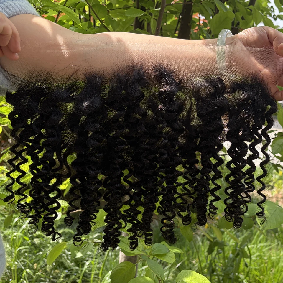 Phashion Real HD Full Long 13x6 13X4 Lace Frontal Only Burmese Curly Curl Wave Pre Plucked Swiss Closure Capelli Umani per Donne