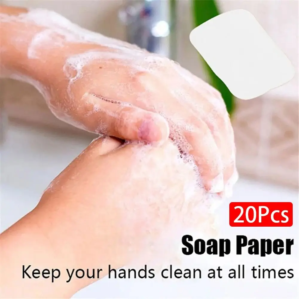20/50/60/80/100pcs Bath Clean Soap Paper Disposable Foaming Scented Soap Tablets Portable Outdoor Travel Hand Washing Slice