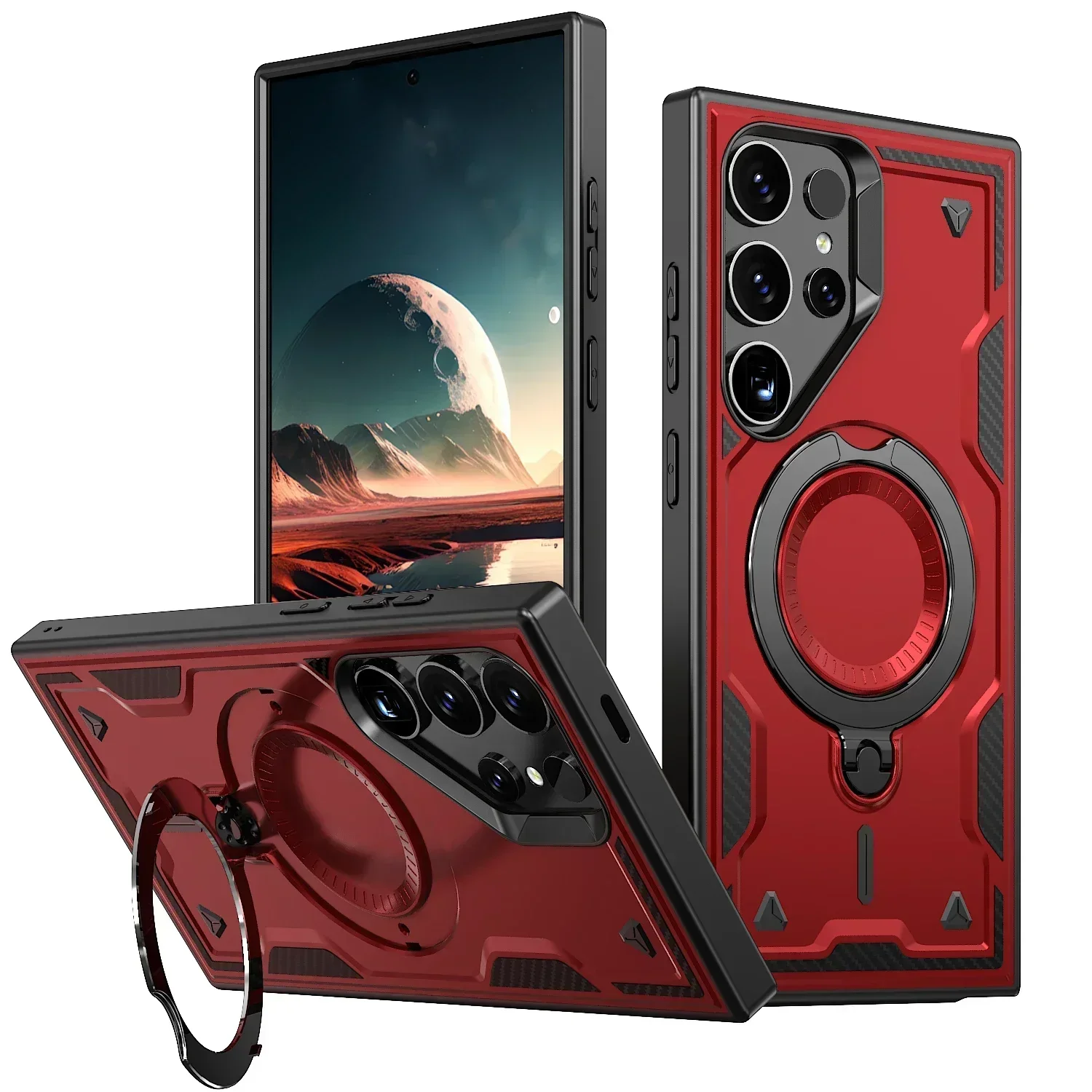 Magnetic Wireless Charging Shockproof Case with 360° Rotating Stand