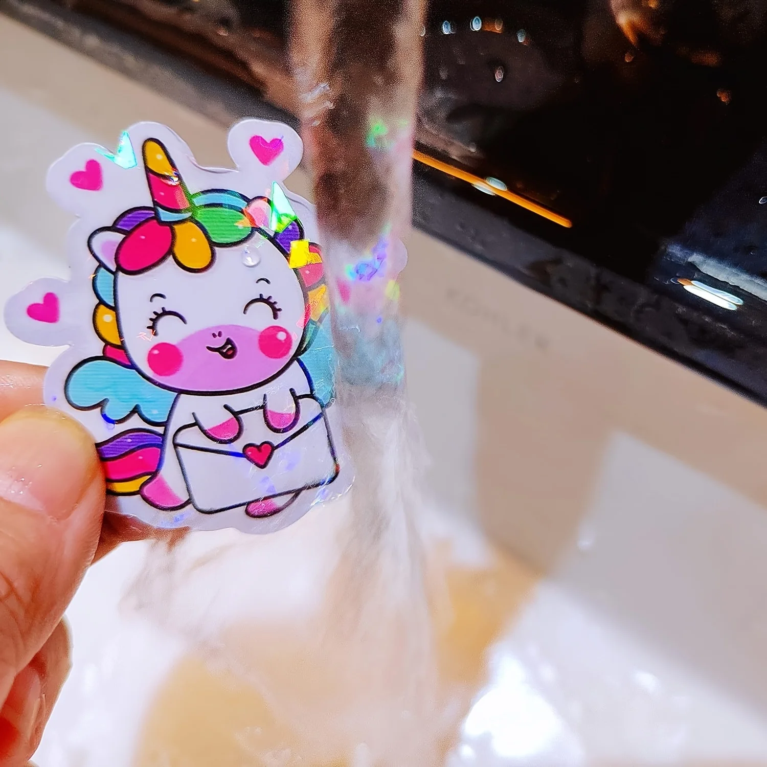 하이브리드 스타일 A6 투명 홀로그램 오버레이 라미네이션 필름, 자체 접착 라미네이트, 방수 비닐 스티커 용지