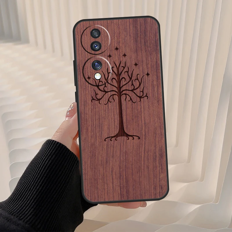 Elegant Bamboo Wood Tree Flower Design Phone Case