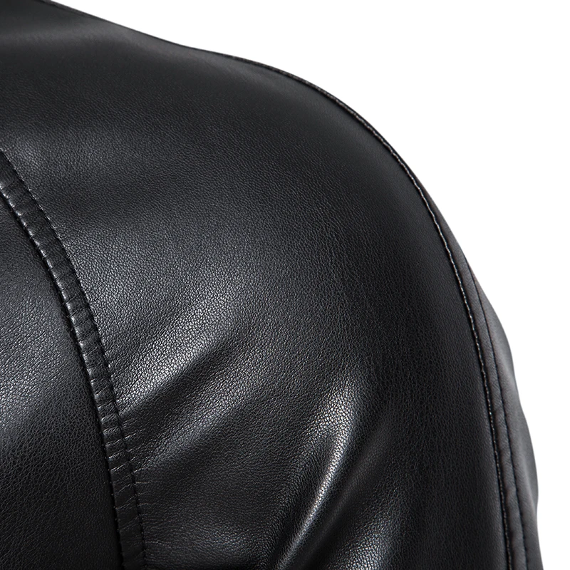 TRAF 2024 Leather Men's New Trend Fashion Spring And Autumn Stand Collar Comfortable Slim Leather Jacket Handsome Youth Coat 2