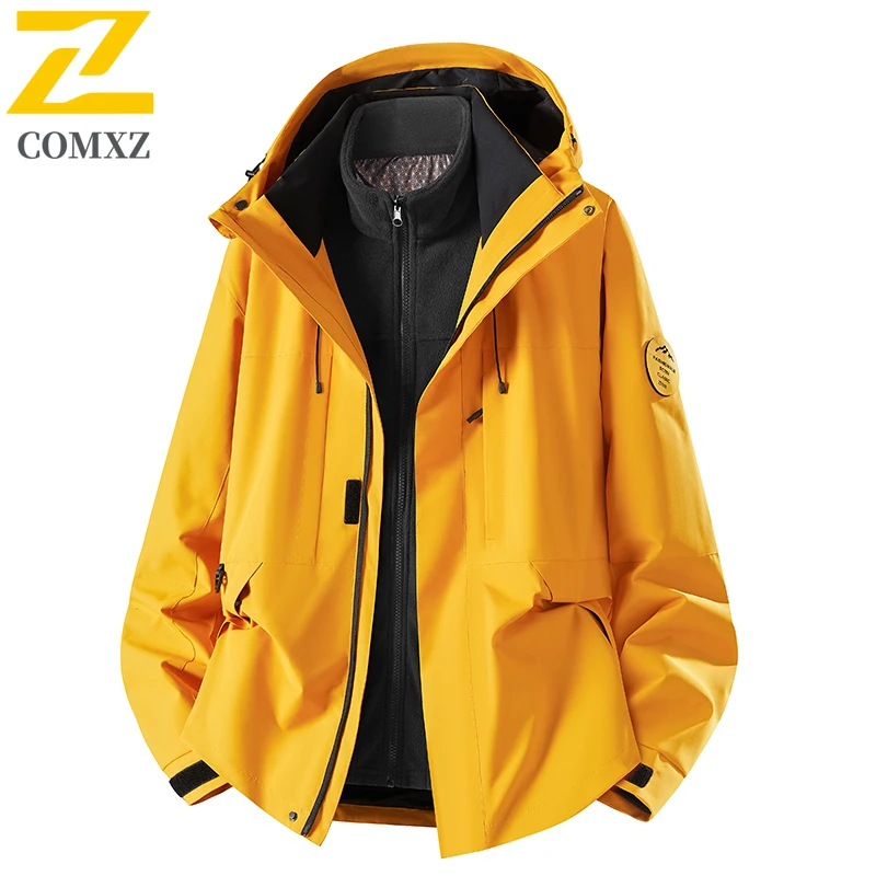 EIAO 3-in-1 Unisex Windbreaker Jacket Spring Autumn Waterproof Windproof Detachable Outdoor Hiking Fishing Camping  Thermal Coat