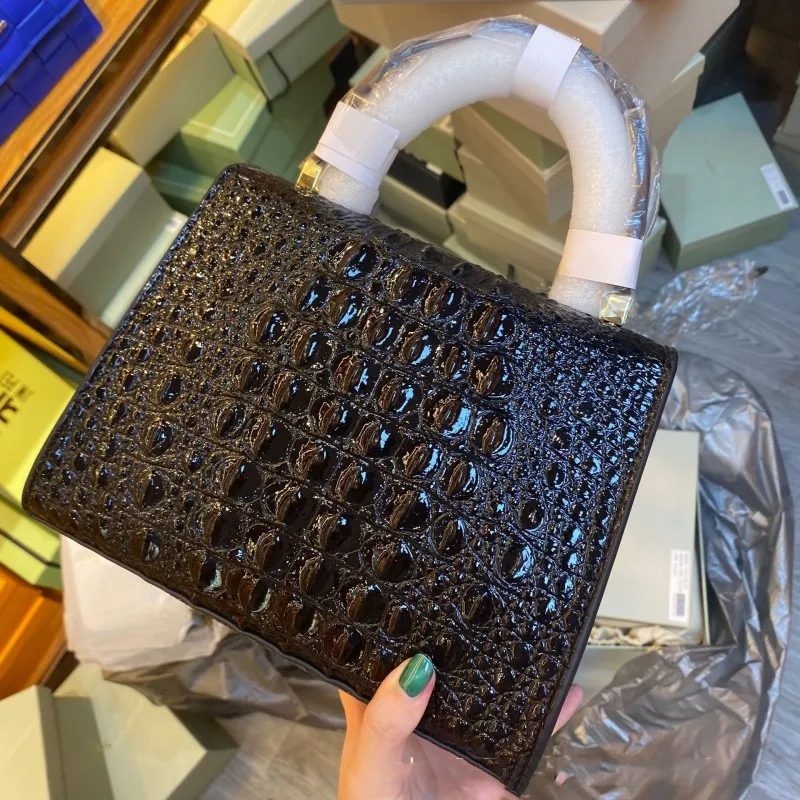 Borsa a mano da donna vintage con patta e risvolto, in pelle crosta, nuova borsa a tracolla di design da donna, a tracolla singola_voghion.com