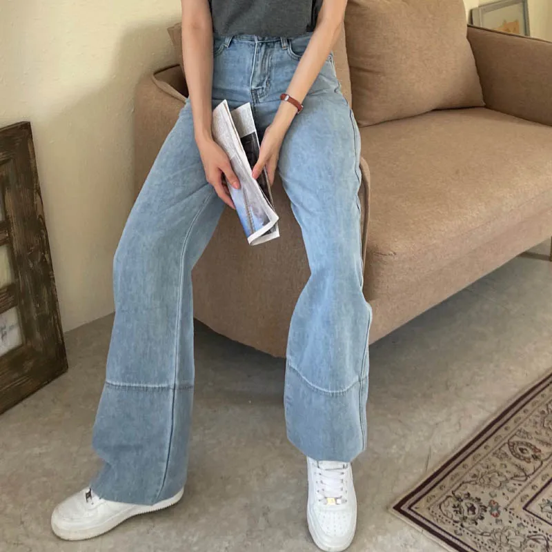 jeans women JMPRS Patchwork Women Streetwear Jeans Fashion Blue Summer Loose High Waist Straight Thin Denim Pants High Street Stacked Jeans cargo pants for women