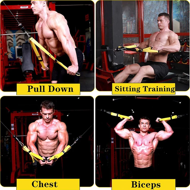 Heavy Duty Handles For Resistance Bands Handle Sturdy And Non Slip Cable Machines LAT Pull Down Bar Pila Accessories 6
