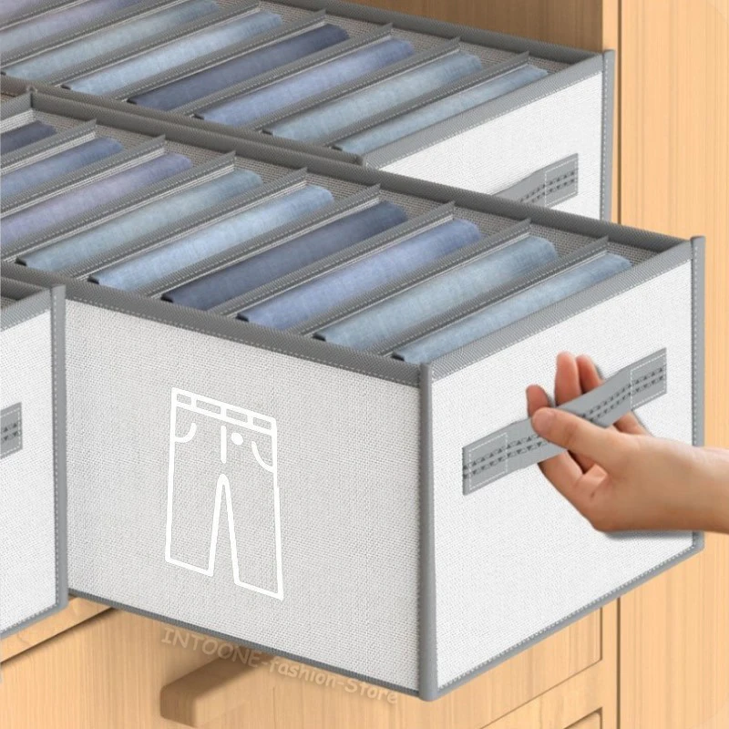 Pants organizer Jeans T-shirt Storage Box Folded Closet Organizer Drawer  Divider Boxes Underwear Organizers Storage for Clothes - AliExpress